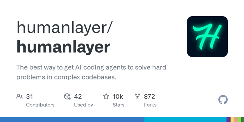 HumanLayer / CodeLayer on GitHub: 10K+ stars, Apache 2.0, YC F24.