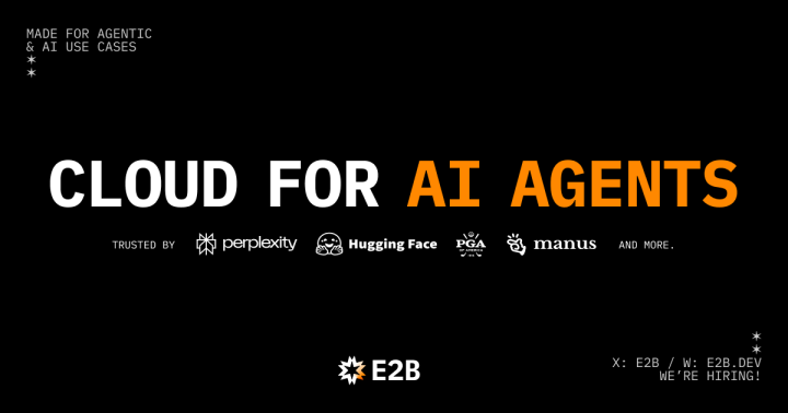 E2B: cloud sandbox execution for AI agents (source: E2B).